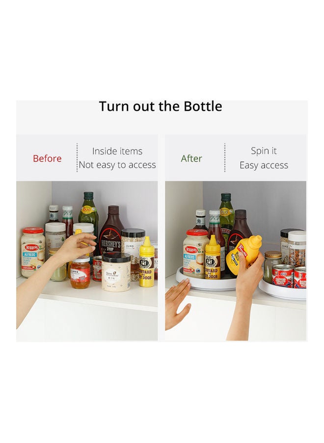 Generic Rotating Kitchen Spice Jar Organizer White 25cm  - Image 4