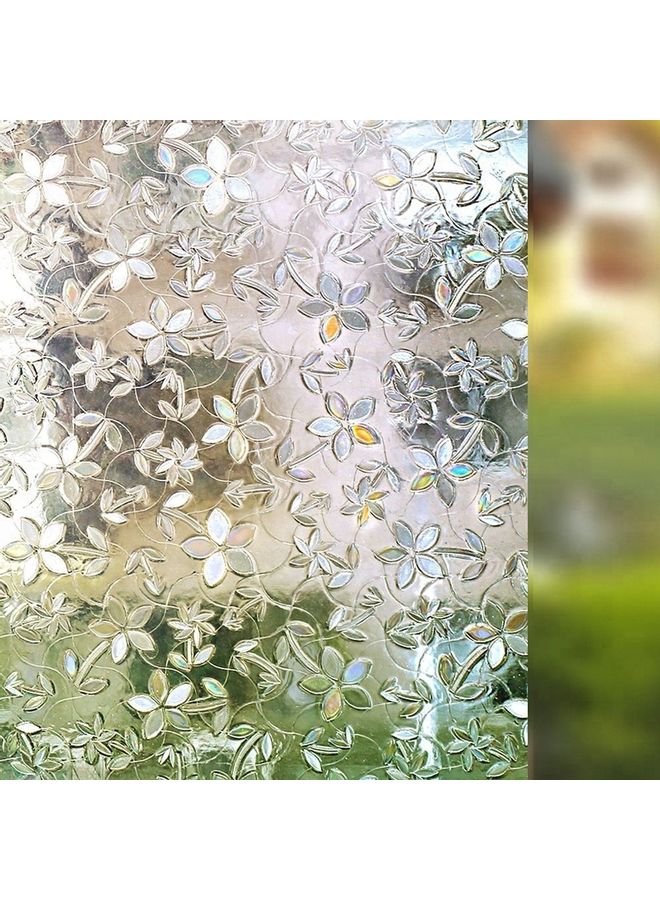 XiuWoo Floral Window Sticker Clear 30x100cm  - Image 1