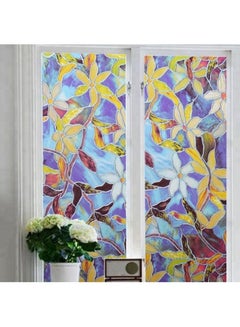 XiuWoo Glue Static Decorative Window Film Blue/White/Yellow 45x200cm  - Image 1
