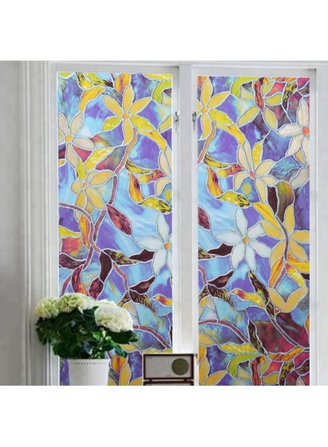 XiuWoo Glue Static Decorative Window Film Blue/White/Yellow 45x200cm  - Image 1