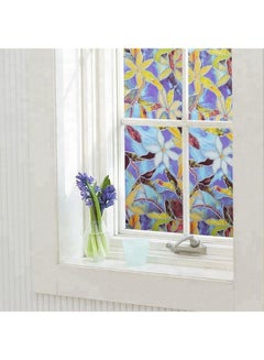 XiuWoo Glue Static Decorative Window Film Blue/White/Yellow 45x200cm  - Image 2