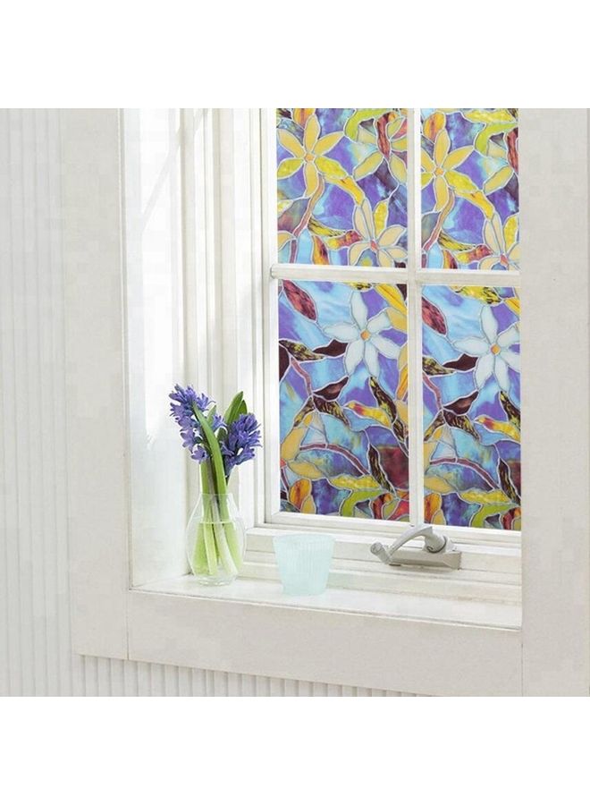 XiuWoo Glue Static Decorative Window Film Blue/White/Yellow 45x200cm  - Image 2