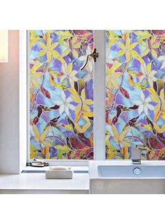 XiuWoo Glue Static Decorative Window Film Blue/White/Yellow 45x200cm  - Image 3