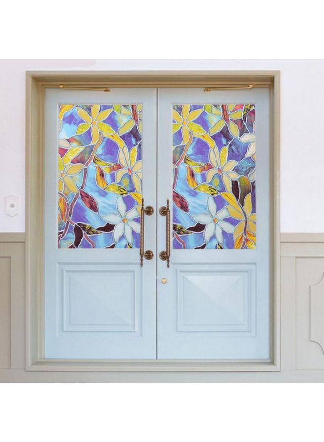 XiuWoo Glue Static Decorative Window Film Blue/White/Yellow 45x200cm  - Image 4