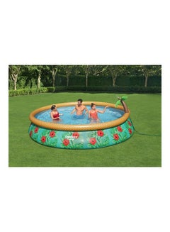 Bestway Fast Set Paradise Palms Inflatable Pool Set Round With Sprinkler  - Image 4