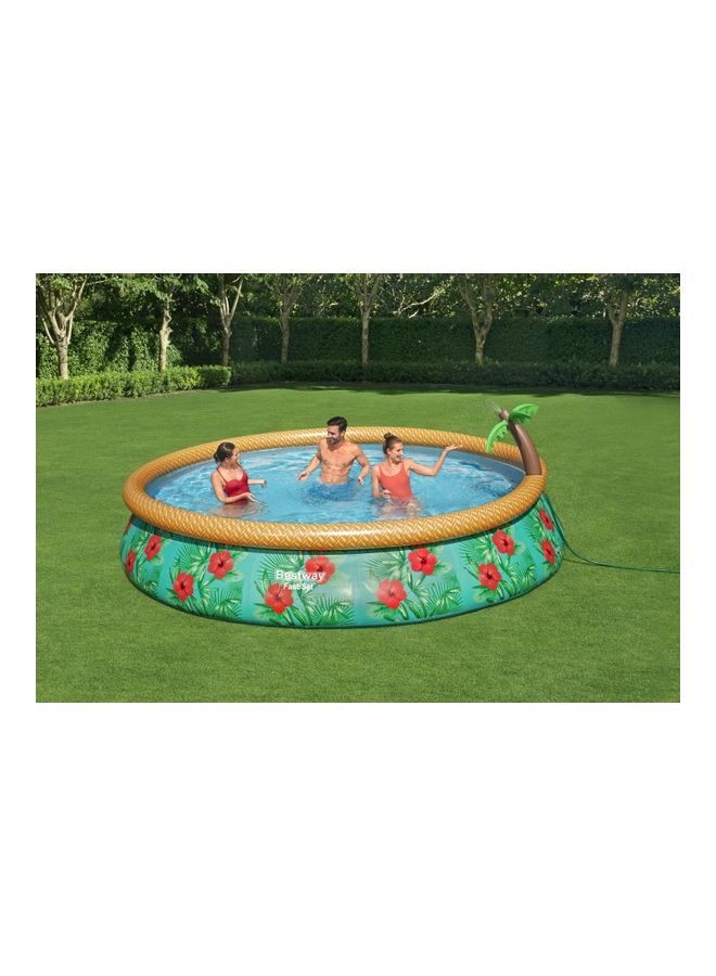 Bestway - Fast Set Paradise Palms Inflatable Pool Set Round With Sprinkler - Image 1
