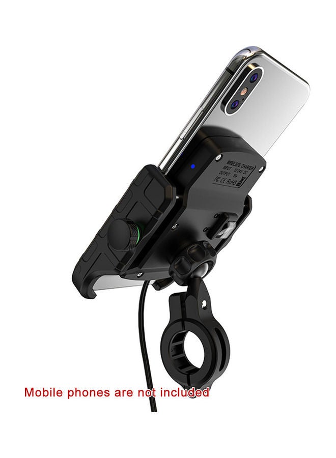 15W Motorcycle Phone Holder With Wireless Charger Black - Image 5