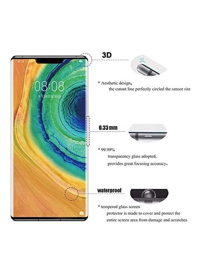 ICS Huawei Mate 30 Pro Screen Protector Tempered Glass Clear/Black - Image 2