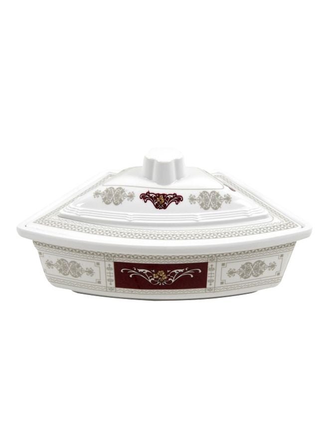 Royalford Rotating Serving Tray White/Red 7 Centimeter White/Red 55x54x12cm  - Image 4