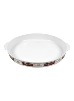 Royalford Rotating Serving Tray White/Red 7 Centimeter White/Red 55x54x12cm  - Image 3