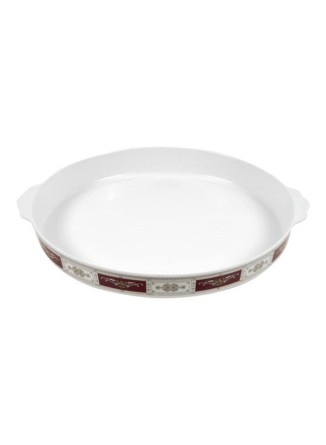 Royalford Rotating Serving Tray White/Red 7 Centimeter White/Red 55x54x12cm  - Image 3