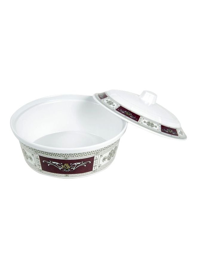 Royalford Rotating Serving Tray White/Red 7 Centimeter White/Red 55x54x12cm  - Image 5
