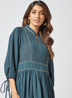 CORD Textured Front Dress Dark Teal  - Image 2