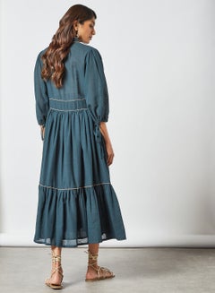 CORD Textured Front Dress Dark Teal  - Image 3