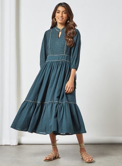 CORD Textured Front Dress Dark Teal  - Image 4