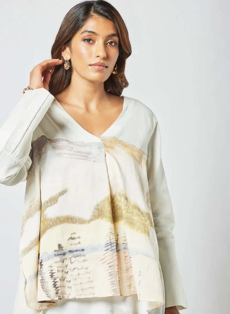 كورد بلوزة سينيك بطبعة جرافيك Multicolour