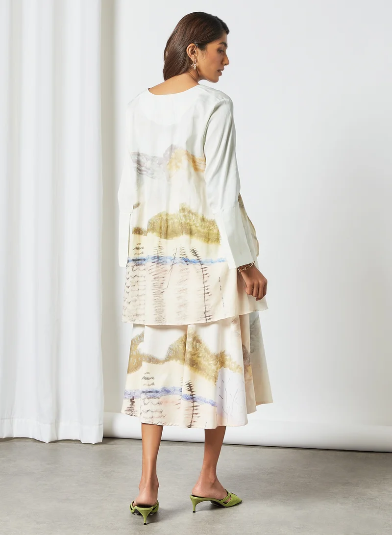 كورد بلوزة سينيك بطبعة جرافيك Multicolour