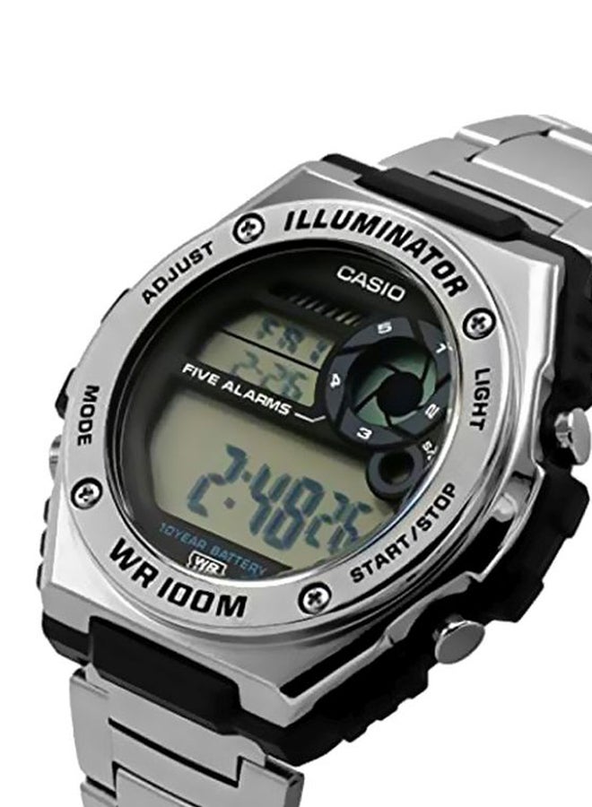 كاسيو ساعة يد جي مدماستر بسوار من الستانلس ستيل MWD-100HD-1AVDF - 51 مم - لون فضي للرجال  - Image 4