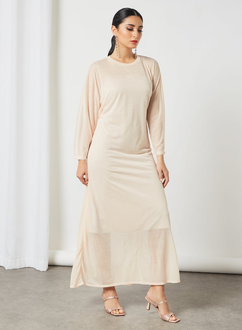 SIVVI for HANIYA Long Sleeve Maxi Dress Beige  - Image 1