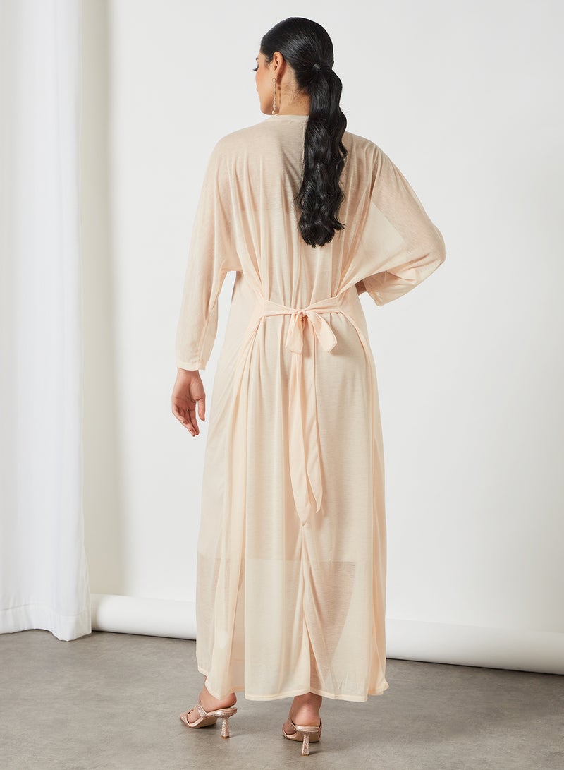 SIVVI for HANIYA Long Sleeve Maxi Dress Beige  - Image 2