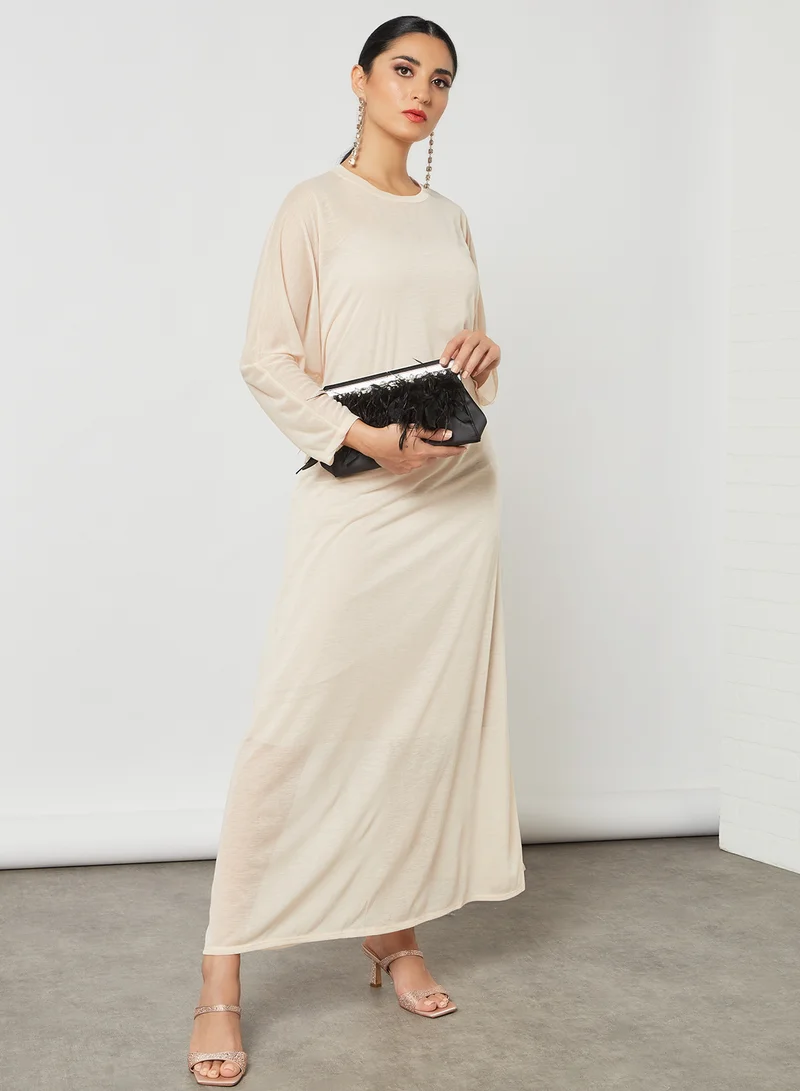 SIVVI for HANIYA Long Sleeve Maxi Dress Beige