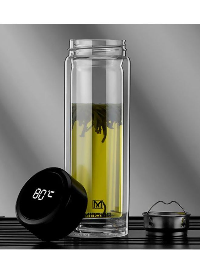 Beauenty Double Glass Thickened Water Cup With Filter Clear/Black 20.5cm - Image 5