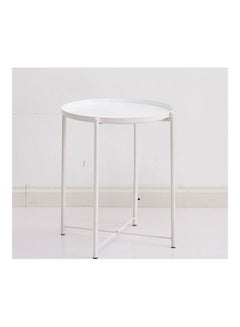 ikayaa Metal End Table White 52 x 48 x 4cm 