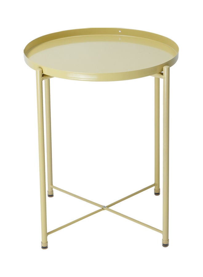 ikayaa - Metal End Table Yellow 52 x 48 x 4cm - Image 1