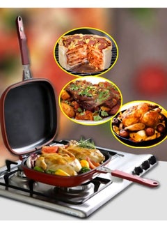 Cyber Non-Stick Double Sided Grill Pan Black/Silver/Red 36cm  - Image 5