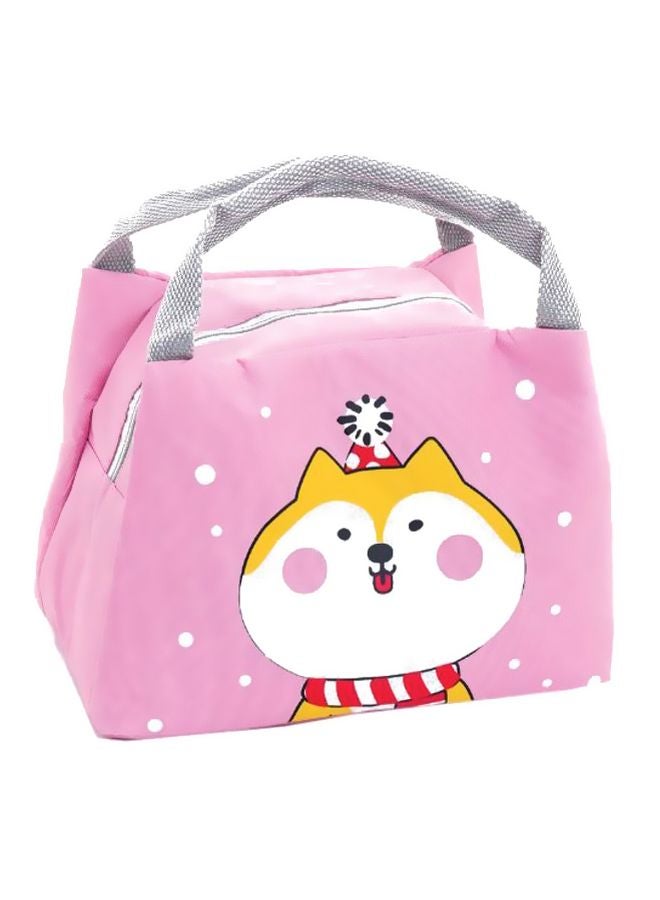 CYTHERIA Printed Insulated Thermal Lunch Bag Pink/White/Yellow 21x17x15cm  - Image 1