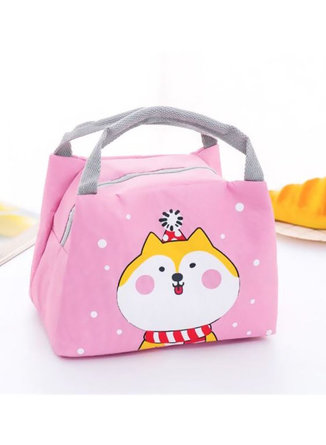 CYTHERIA Printed Insulated Thermal Lunch Bag Pink/White/Yellow 21x17x15cm  - Image 2