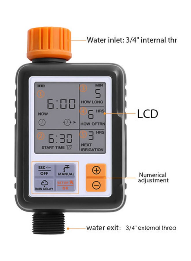 EzzySo - Large Screen Automatic Watering Timer Black/Orange - Image 1