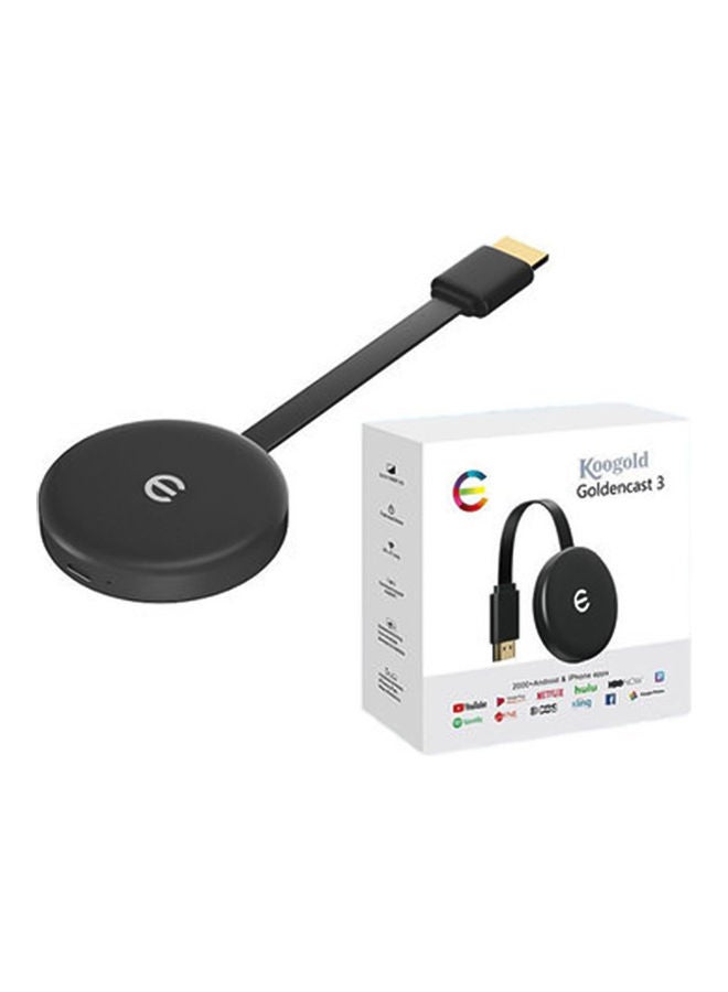 EzzySo Goldencast  3rd Generation Media Streaming Device Black - Image 3
