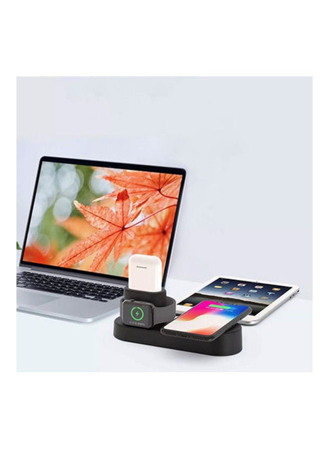 EzzySo 4-In-1 Wireless Charger Charging Stand Dock Station For Apple iWatch/iPhone/AirPods Black  - Image 4