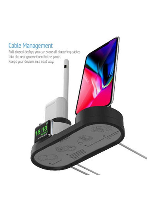 EzzySo 4-In-1 Wireless Charger Charging Stand Dock Station For Apple iWatch/iPhone/AirPods Black  - Image 5
