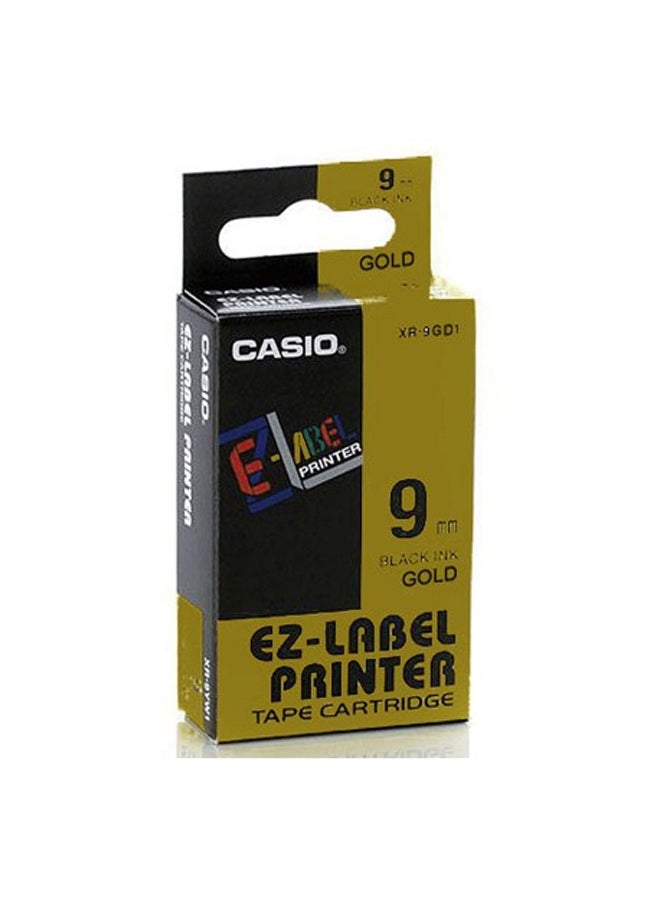 كاسيو شريط تسمية لاصق بلون أسود وذهبي بقياس 9 مم طراز XR-9GD1-W-DJ - Image 2