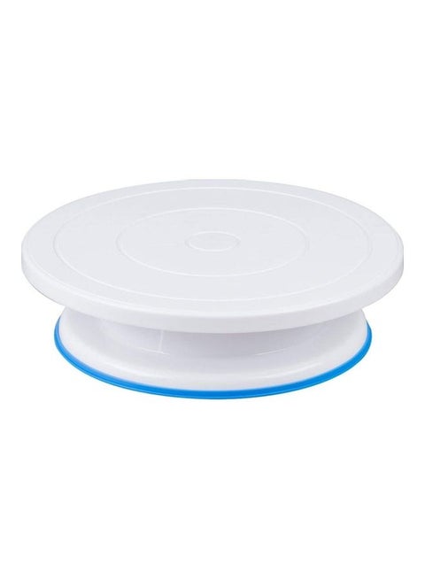 Plastic Cake Rotary Table White/Blue