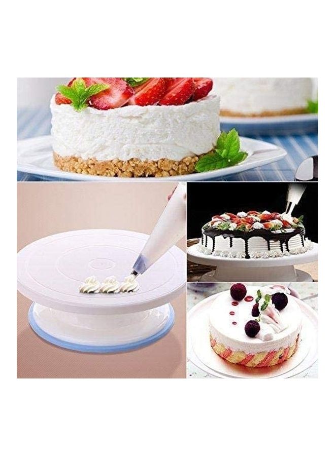 دوبكارت طاولة كيك دوارة من البلاستيك أبيض/ أزرق  - Image 4