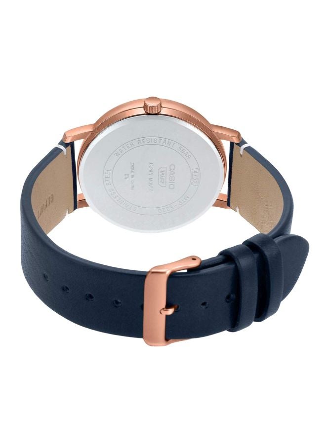 كاسيو ساعة يد بعقارب مقاومة للماء بسوار من الجلد طراز MTP-E320RL-2E - قياس 47 مم - لون أزرق للرجال - Image 2