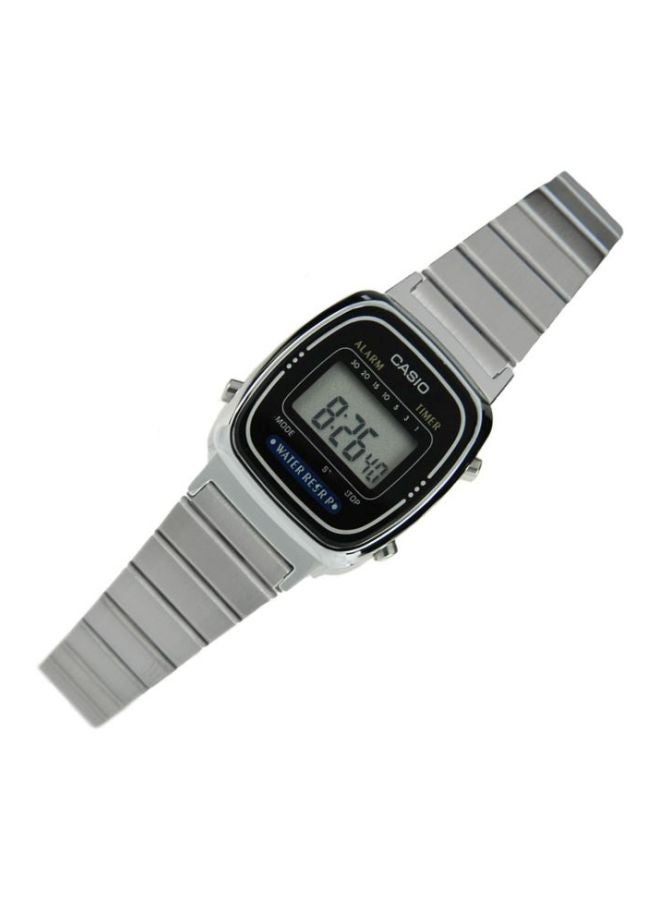 كاسيو ساعة يد شبابية رقمية مقاومة للماء طراز LA670WA - مقاس 25 مم - لون فضي للنساء - Image 4