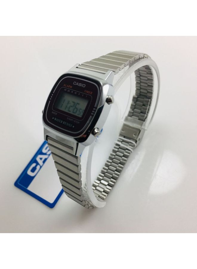 كاسيو ساعة يد شبابية رقمية مقاومة للماء طراز LA670WA - مقاس 25 مم - لون فضي للنساء - Image 5