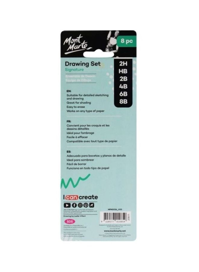 مونت مارتي مجموعة اقلام رسم من 8 قطع أحمر / أسود / أبيض - Image 4