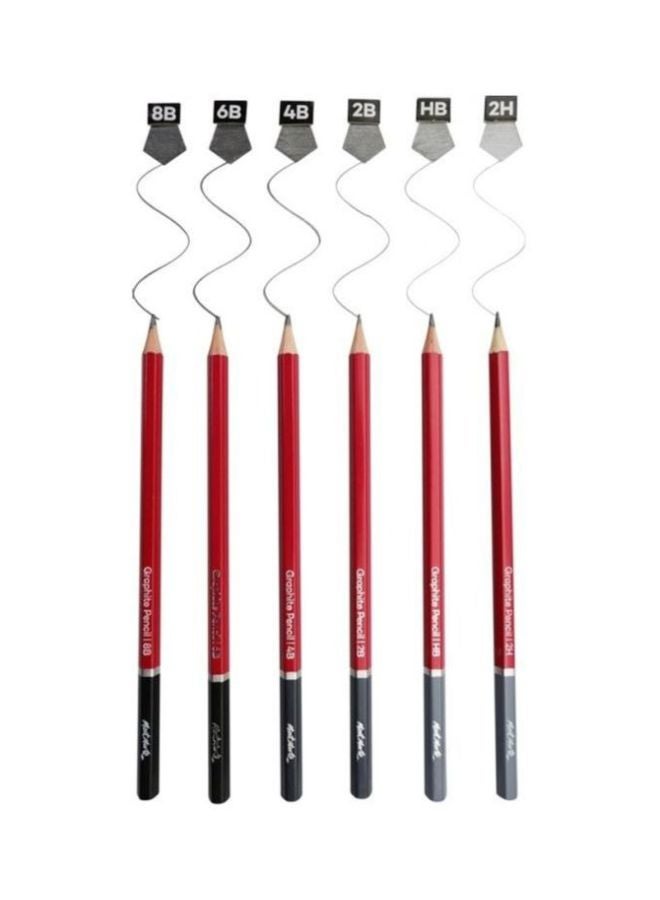 مونت مارتي مجموعة اقلام رسم من 8 قطع أحمر / أسود / أبيض - Image 5