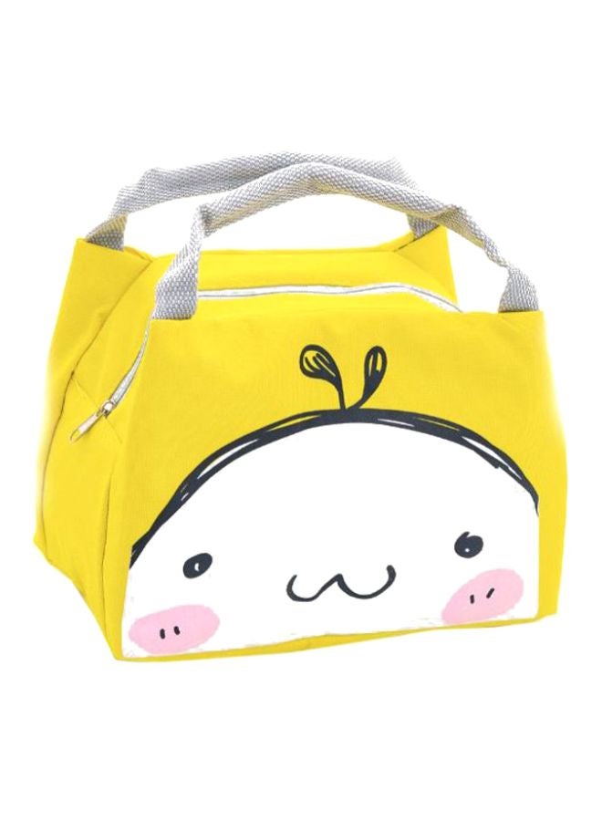 CYTHERIA Printed Insulated Thermal Lunch Bag Yellow/White/Black 21x17x15cm  - Image 1
