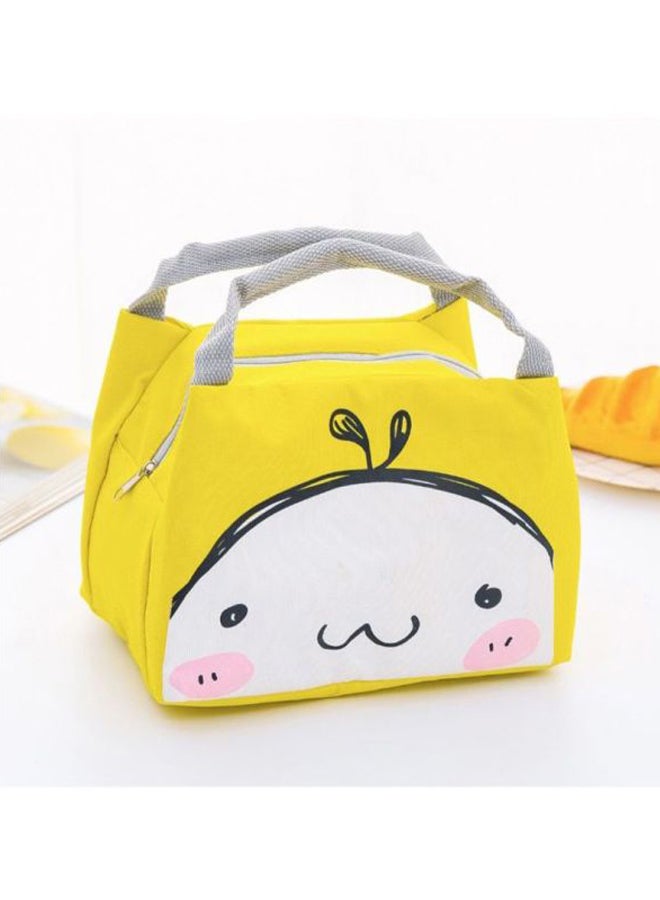 CYTHERIA Printed Insulated Thermal Lunch Bag Yellow/White/Black 21x17x15cm  - Image 2