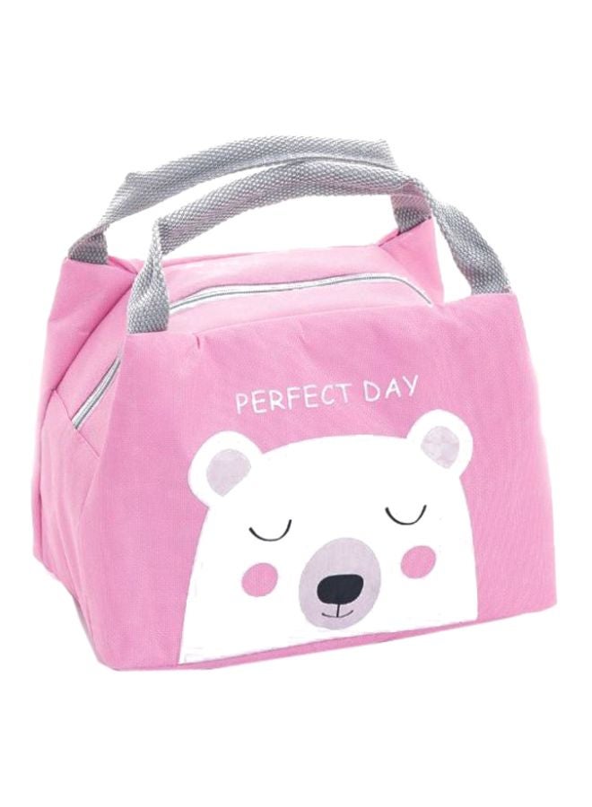 CYTHERIA - Printed Insulated Thermal Lunch Bag Pink/White/Grey 21x17x15cm - Image 1