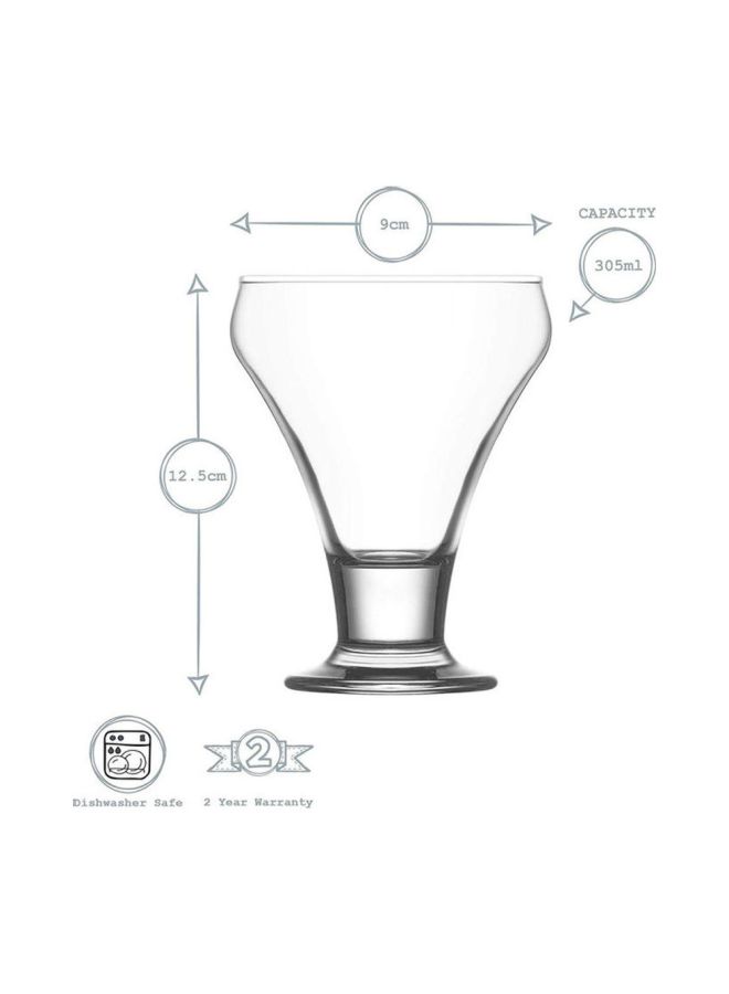 لاف مجموعة أكواب زجاجية للآيس كريم من 6 قطع شفاف 305ملليلتر - Image 4