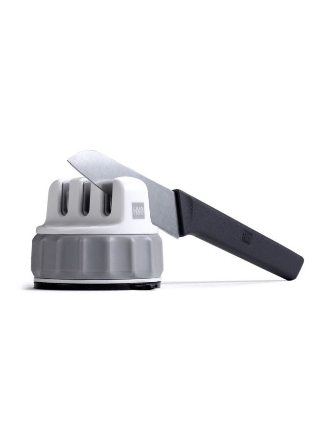 Xiaomi Stone Trible Wheel Whetstone One-handed Super Suction Knife Sharpener Sharpen Grey - Image 2
