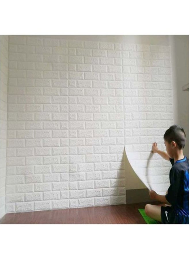 Cool Baby 3D Embossed Brick Stone Wallpaper White 70x77cm  - Image 3
