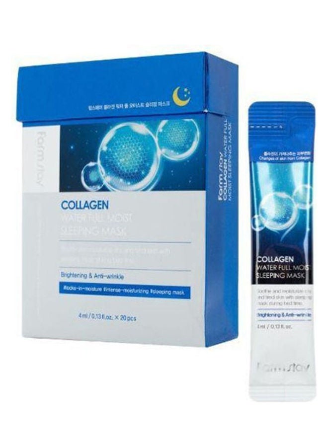 Farm Stay Collagen Water Full Moist Sleeping Mask - 20 Pcs Blue - Image 1